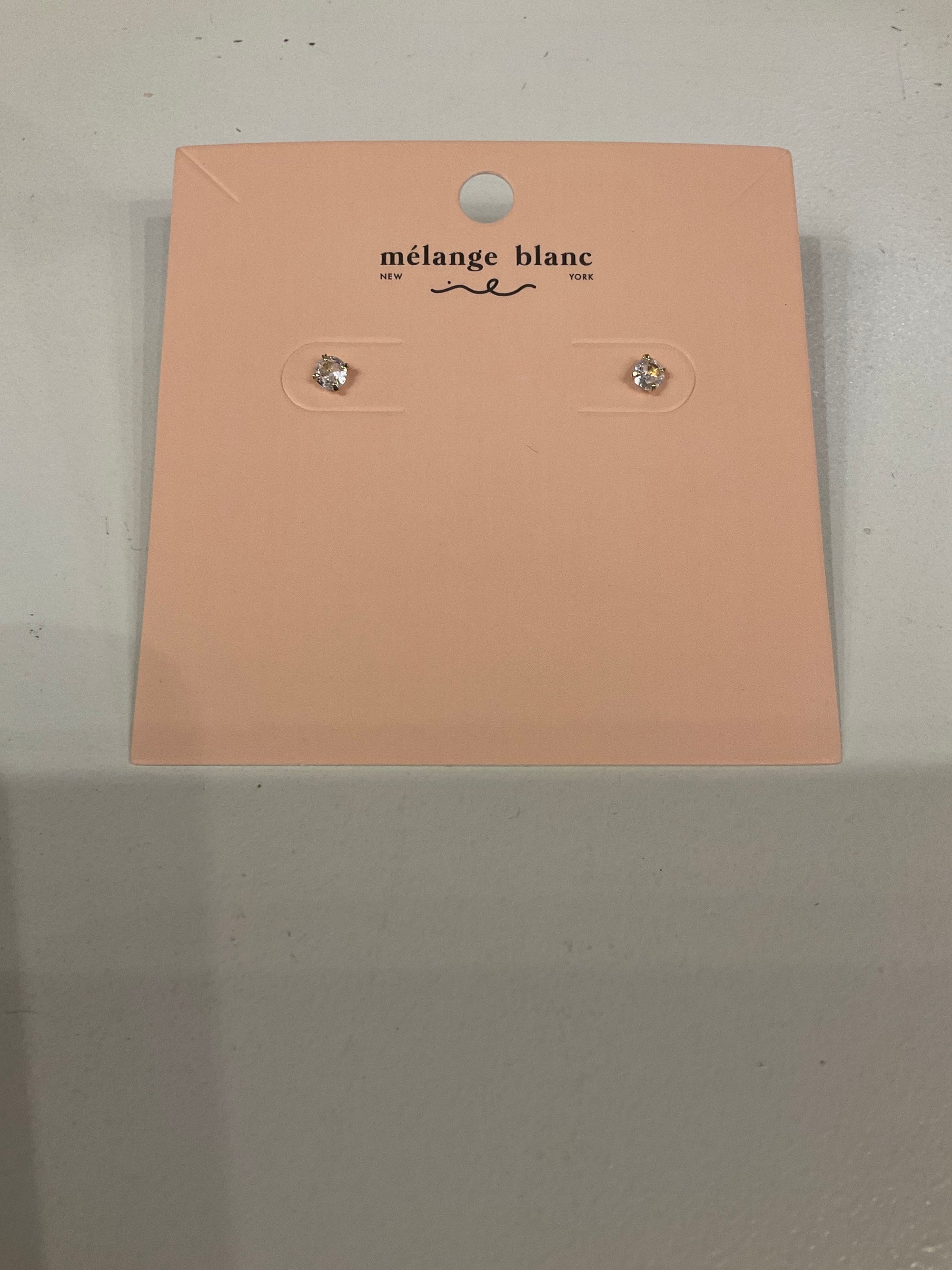 Melange blanc diamond gold stud earrings