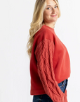 Downeast - Cable Sleeve Sweater