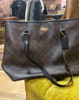 BROWN/BLACK COACH BAG