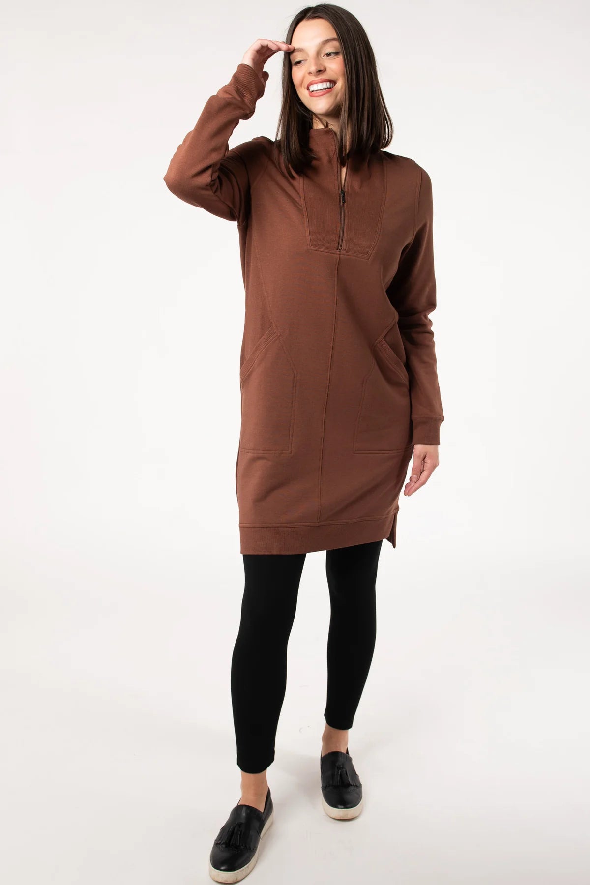 Terrera Sabelle half zip fleece dress