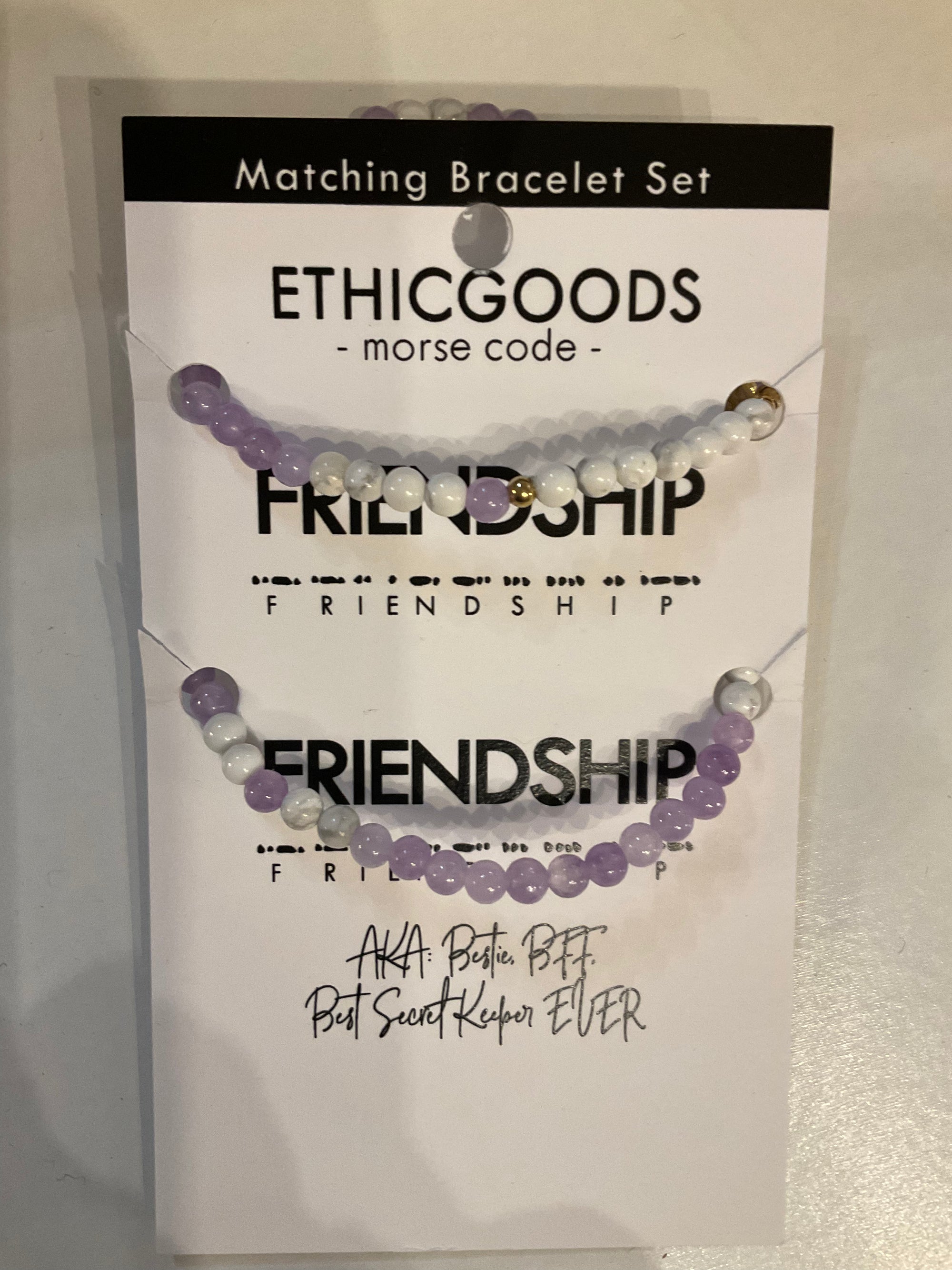 Morse Code Bracelet Matching Set- FRIENDSHIP