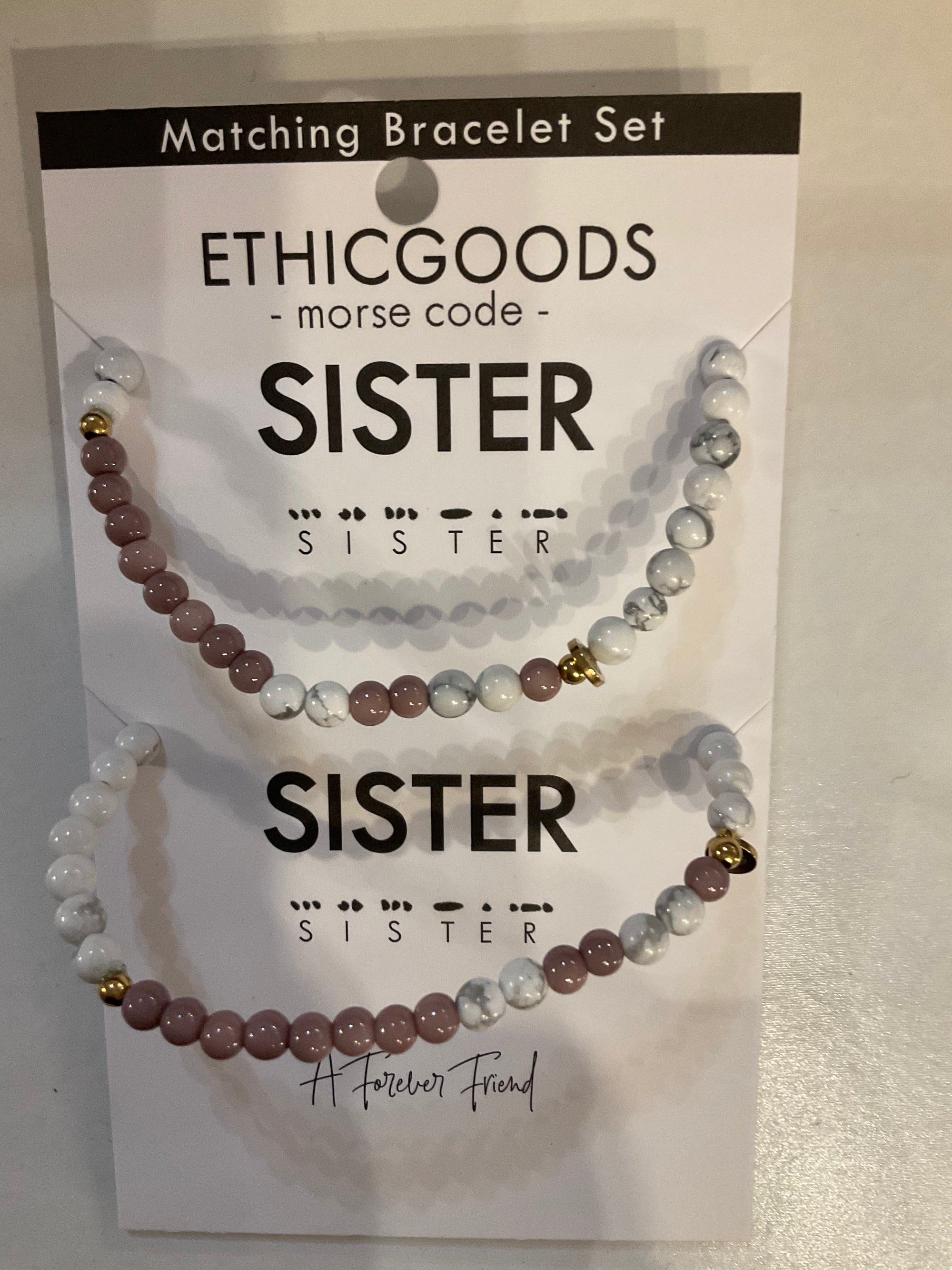Morse Code Bracelet Matching Set- SISTERS