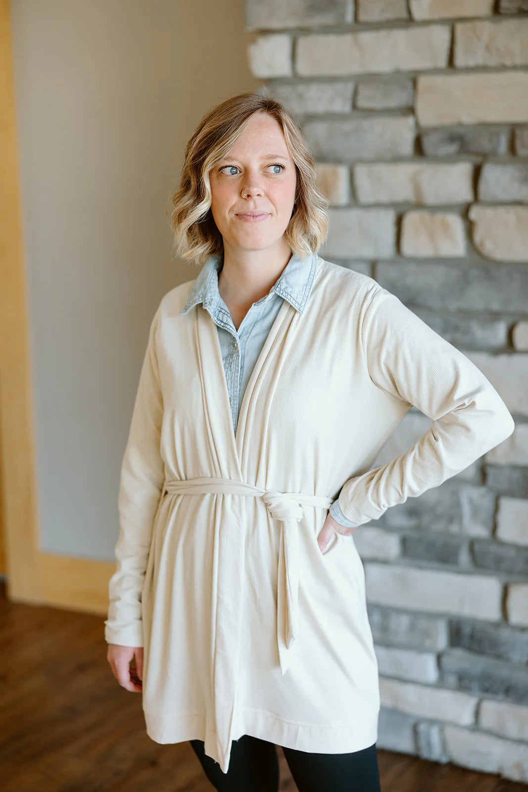 Bytavi waffle wrap sweater