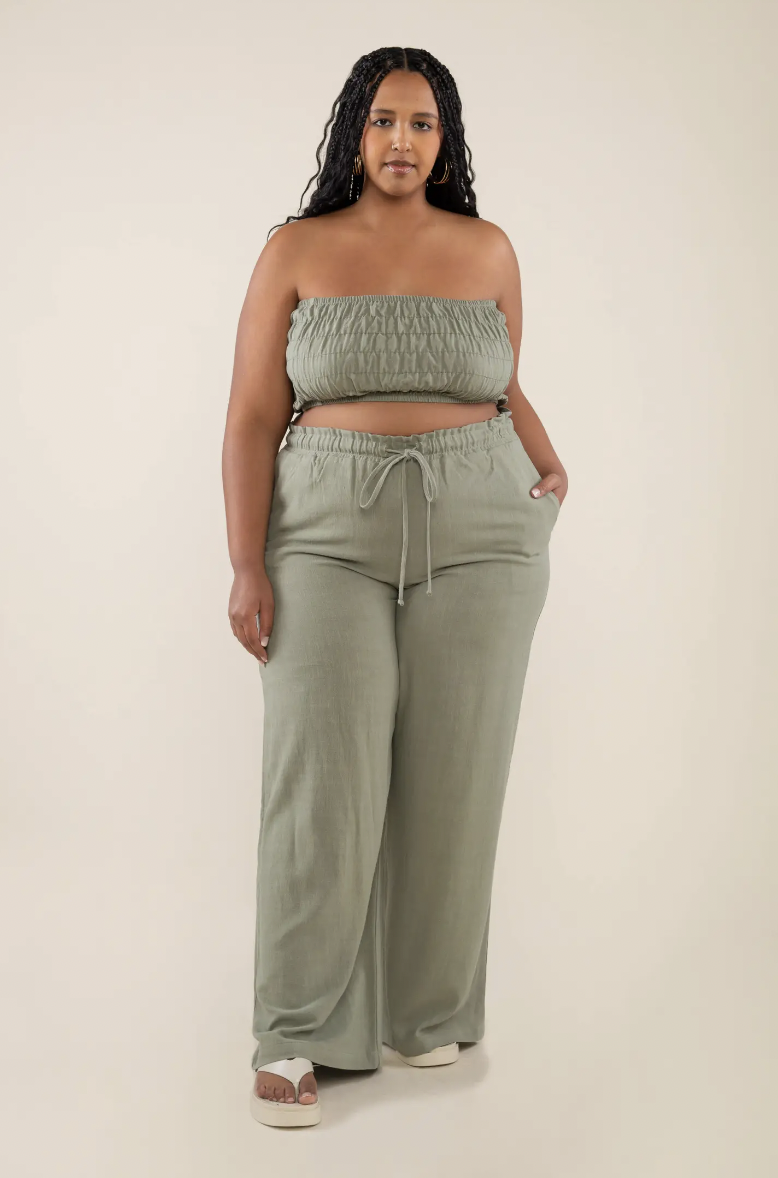 NLT - Cove Linen Pant - Plus / Wide Leg Full Length