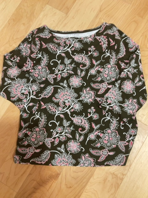 BRN FLORAL TALBOTS LONG SLEEVE SHIRT XL