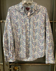 BLUE FLORAL J CREW BUTTON DOWN SHIRT 10