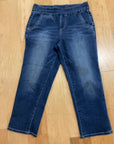 DARK DENIM JAG CROPPED JEANS 8
