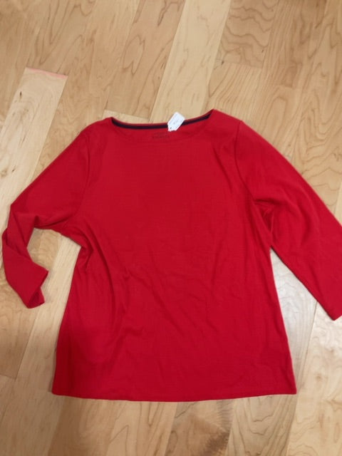 RED TALBOTS 3/4 SLEEVE TOP XL