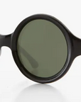 Round Mod Vintage Sunglass with Beveled Frame - Trudy