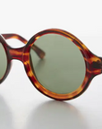 Round Mod Vintage Sunglass with Beveled Frame - Trudy