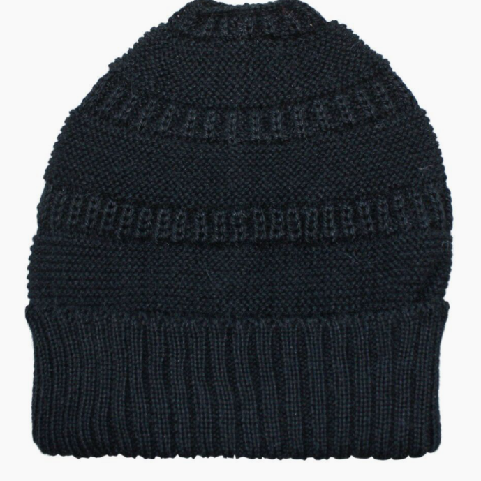 Messy Bun Alpaca Hat