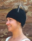 Messy Bun Alpaca Hat