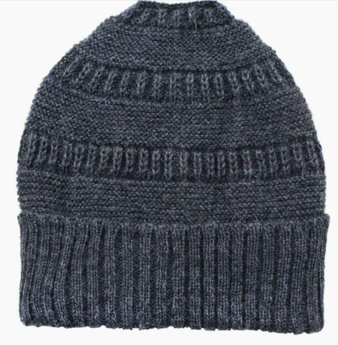 Messy Bun Alpaca Hat