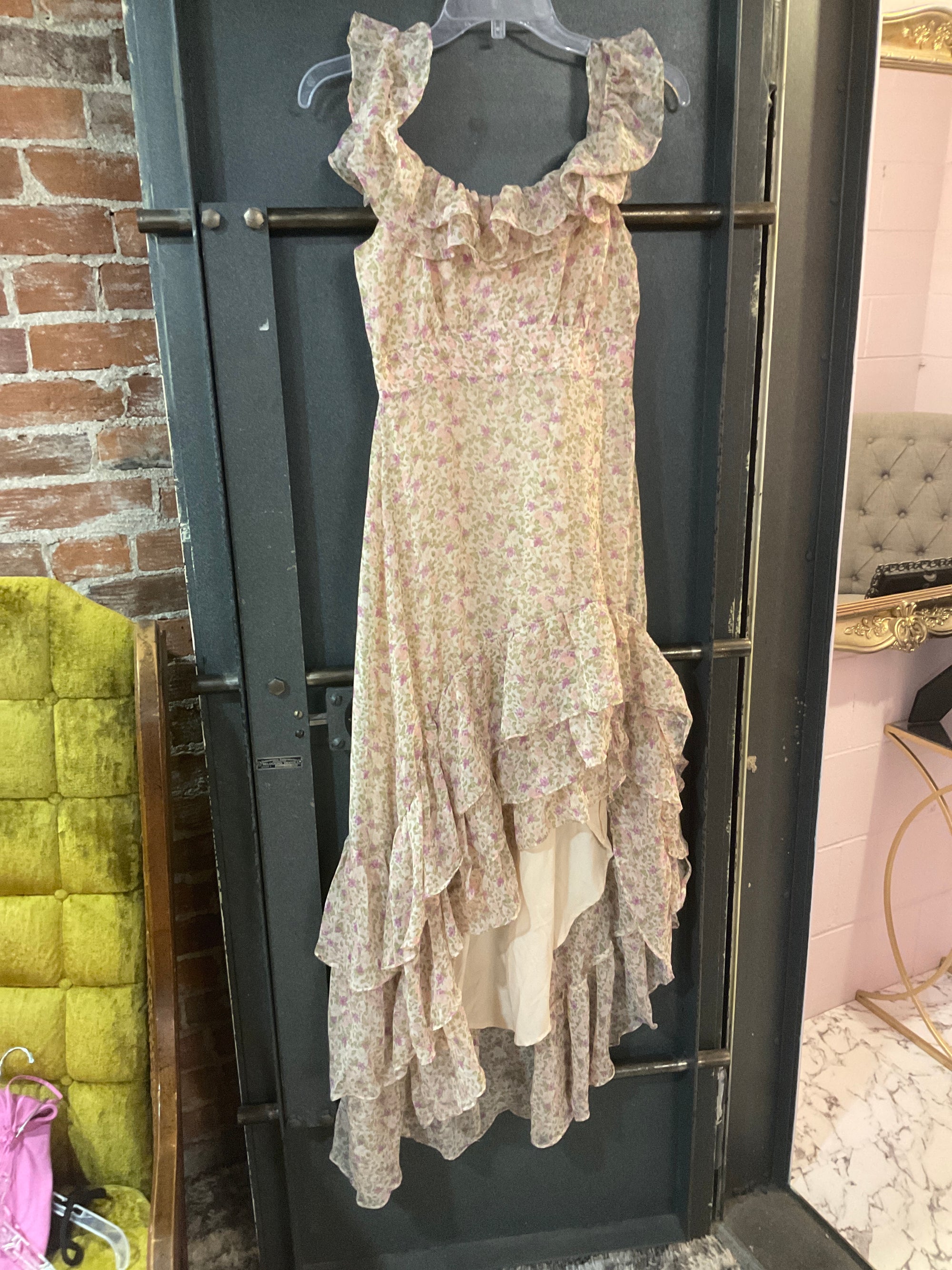 PINK FLORAL ASTR DRESS XS
