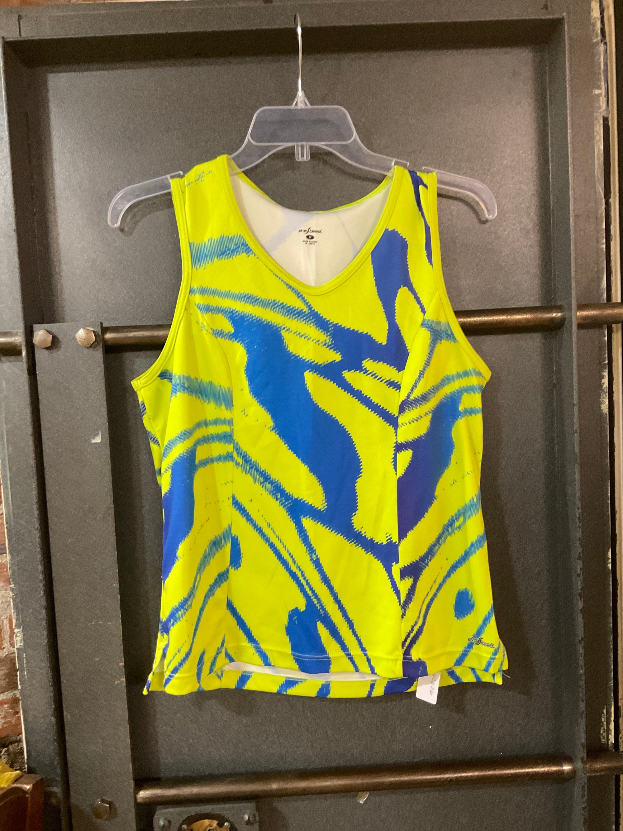 GREEN/BLUE PATTERN SHE BEEST TANK TOP M