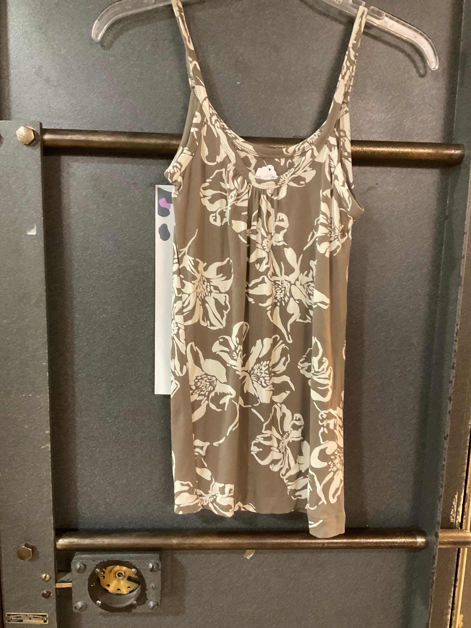 BROWN/CREAM FLORAL BANANA REPUBLIC TANK TOP S