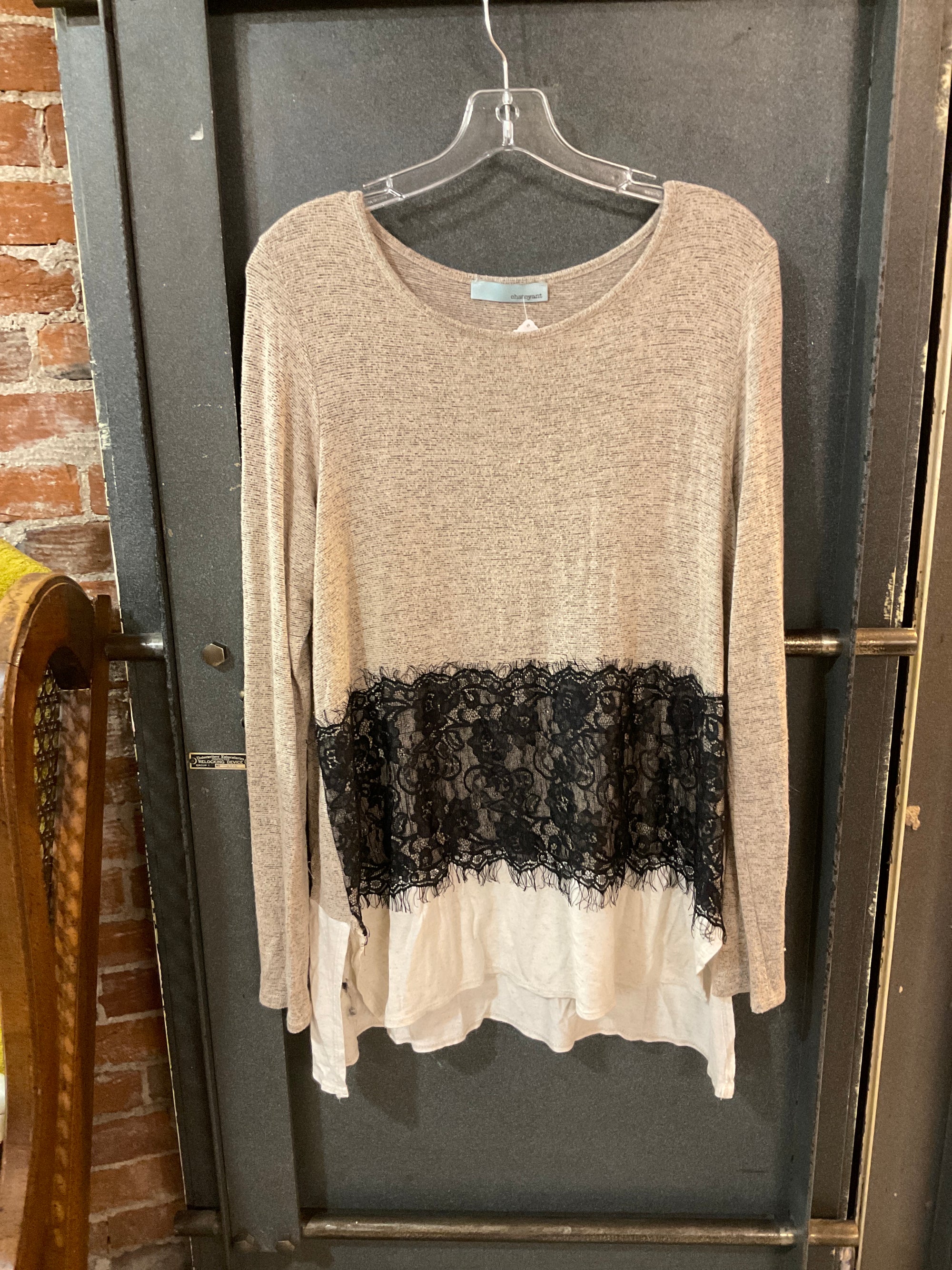NEUTRAL CHATOYANT LONG SLEEVE SHIRT L