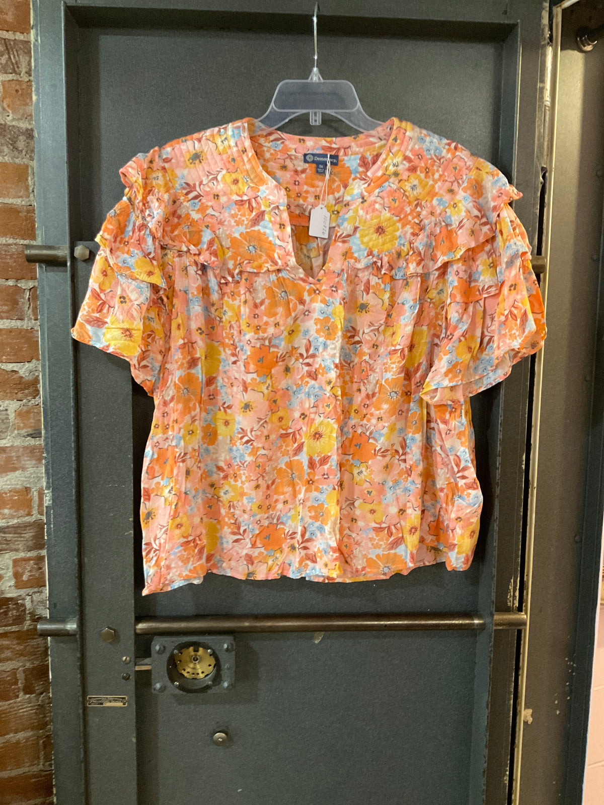 FLORAL DEMOCRACY SHORT SLEEVE SHIRT 3X