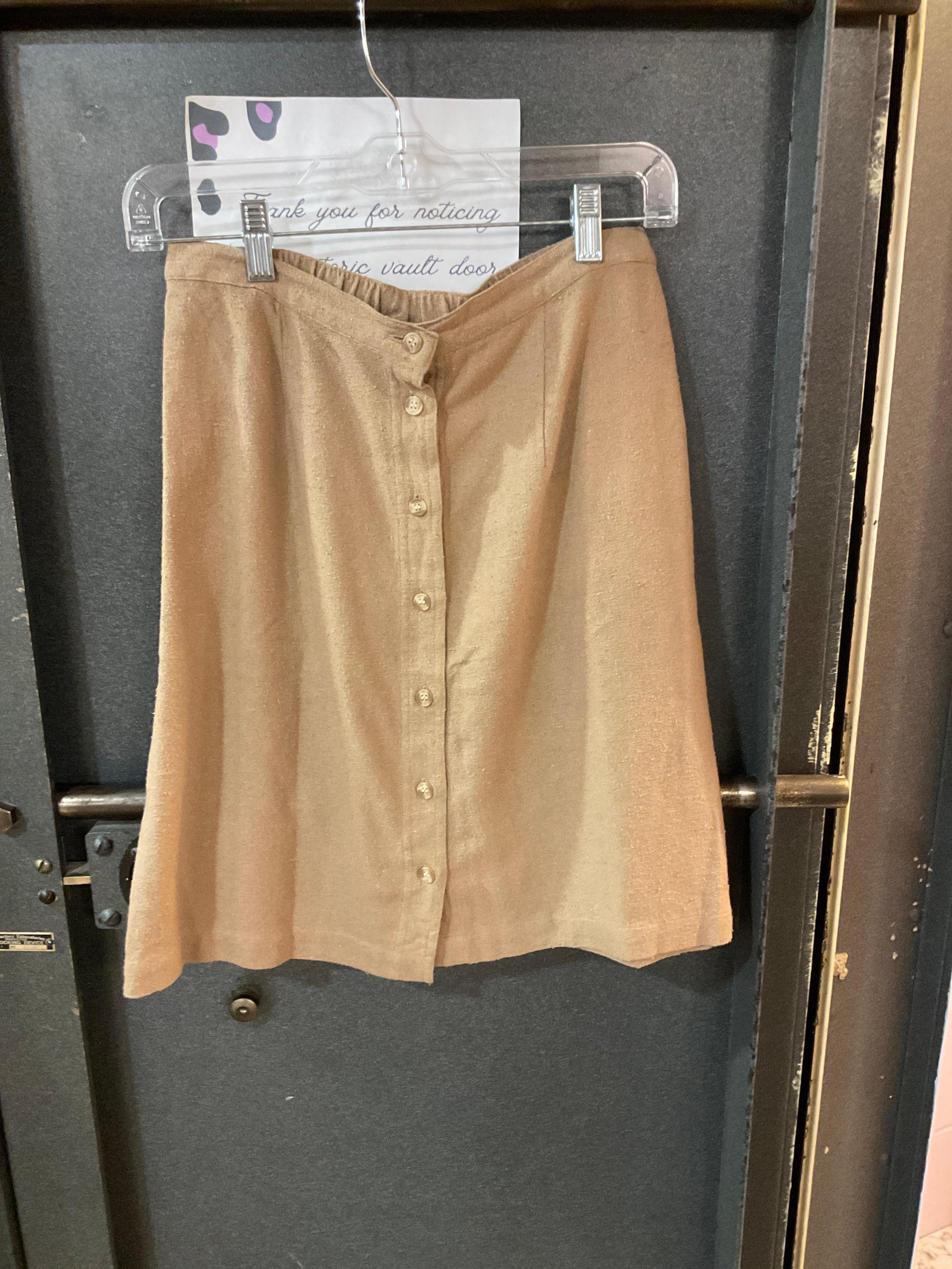 BROWN SILK EXCHANGE SKIRT M