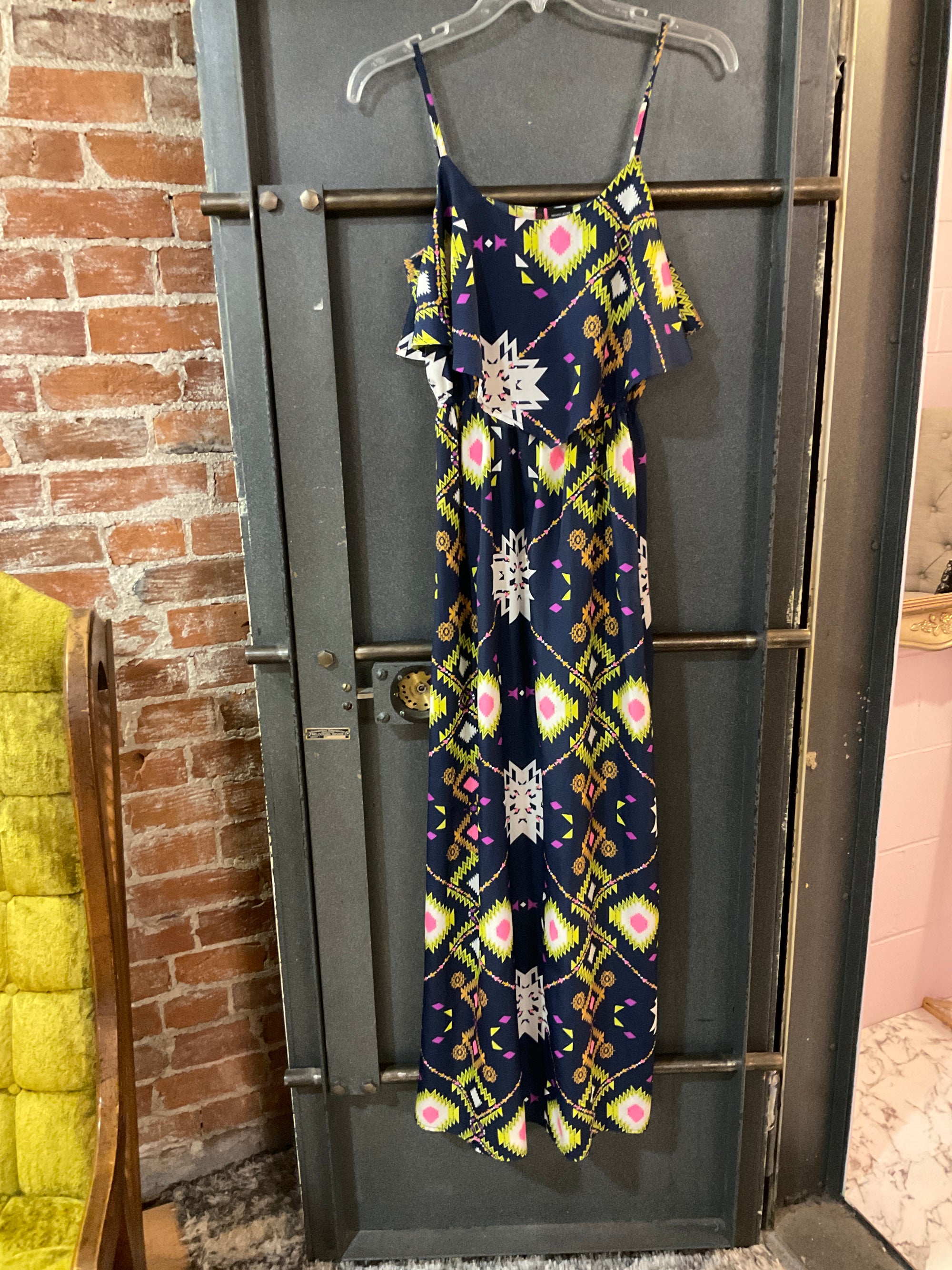 MULTI PATTERN FIRE LOS ANGELES DRESS S