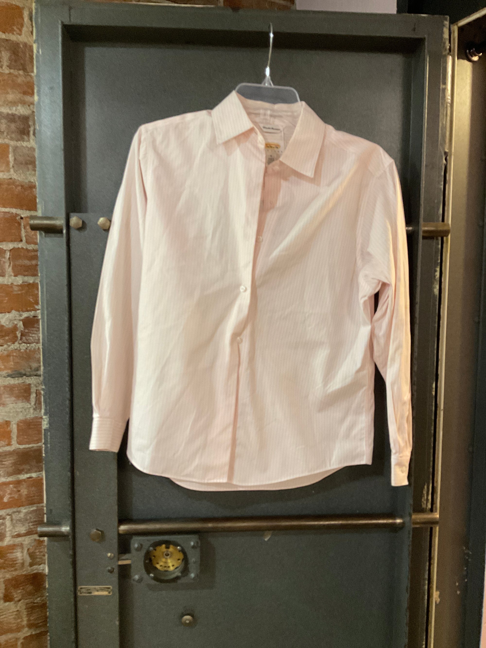 PINK STRIPE TALBOTS LONG SLEEVE SHIRT S