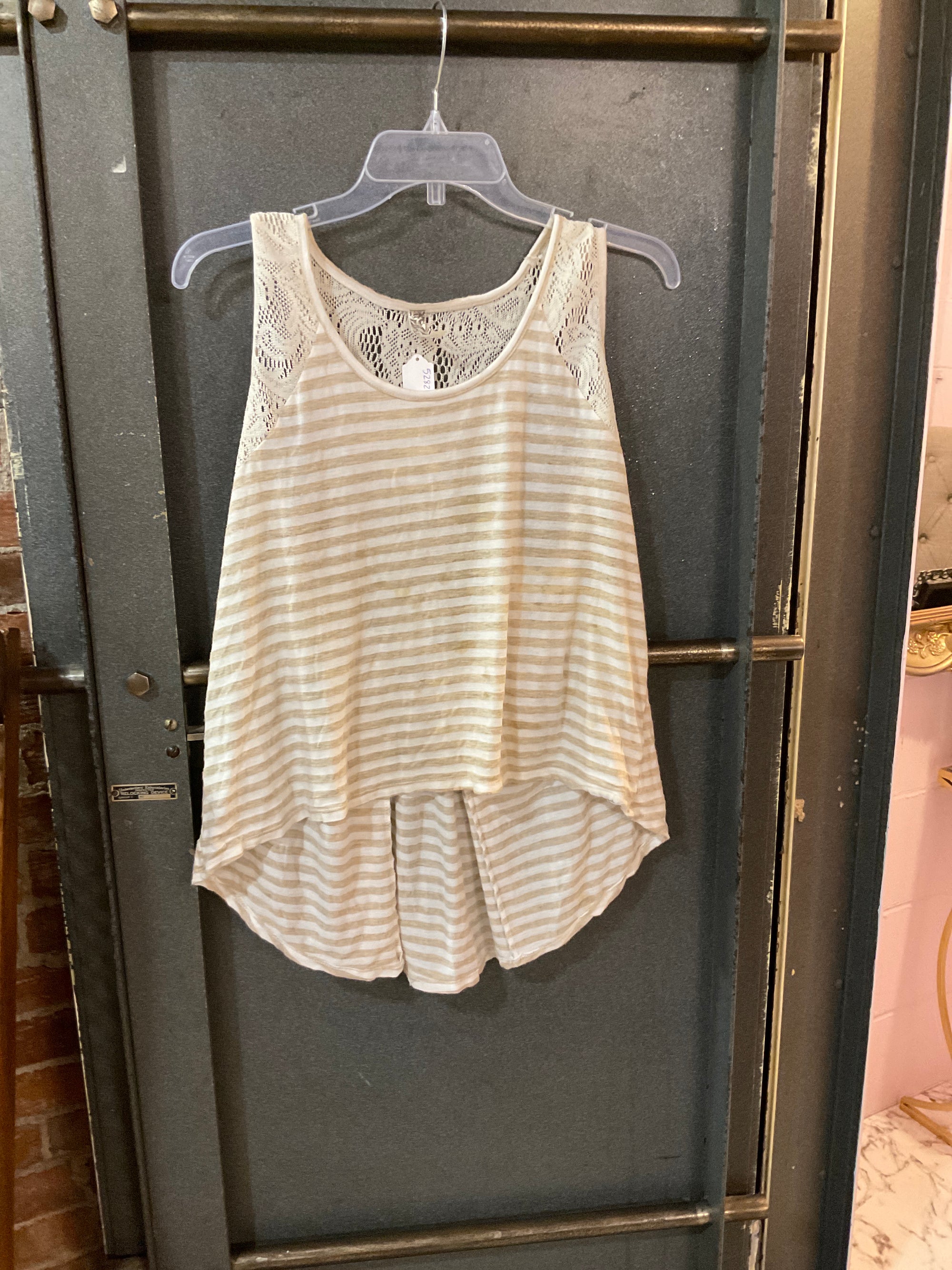 BROWN STRIPE BELLA D TANK TOP 2XL