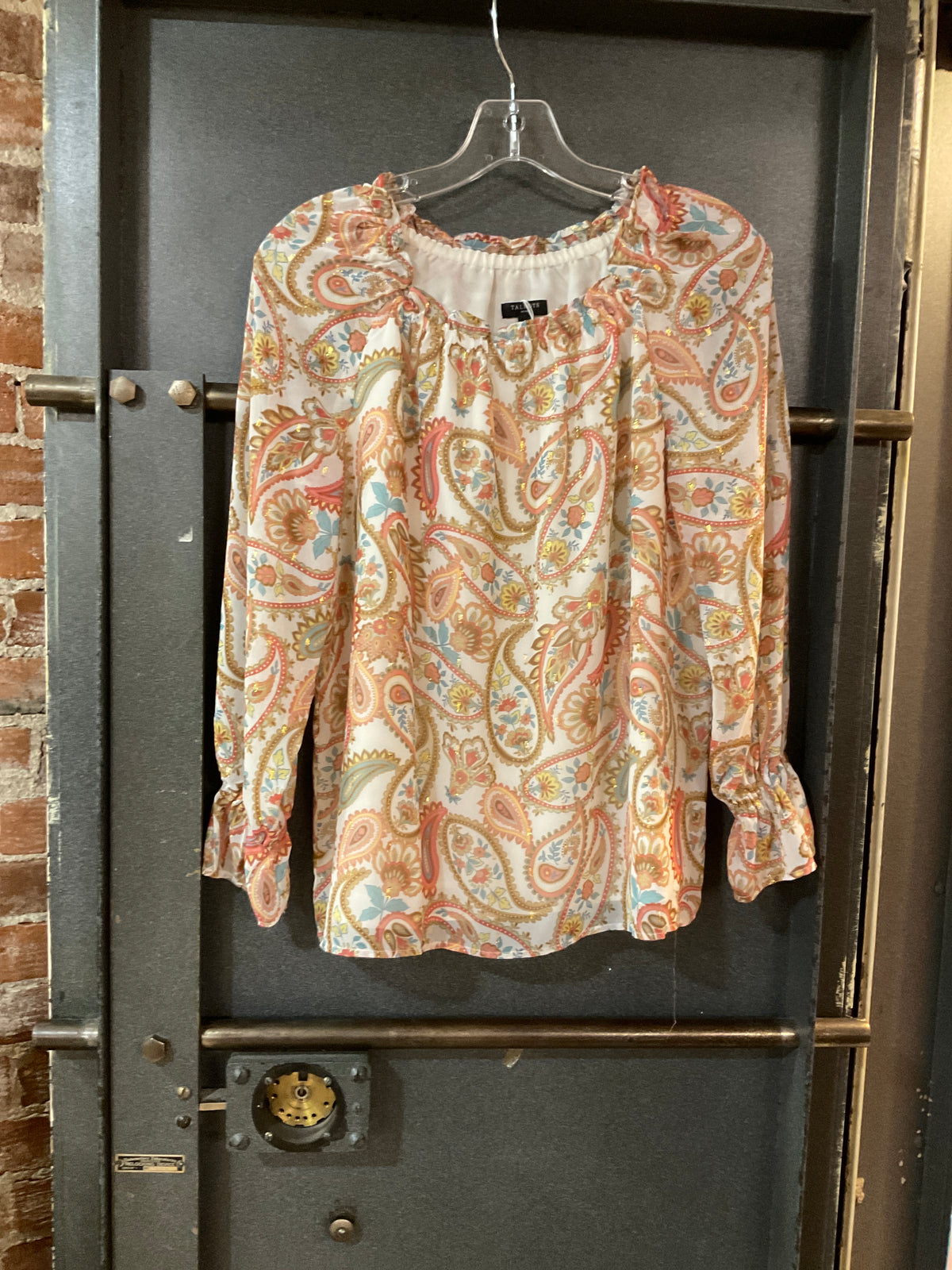 FLORAL TALBOTS LONG SLEEVE SHIRT S