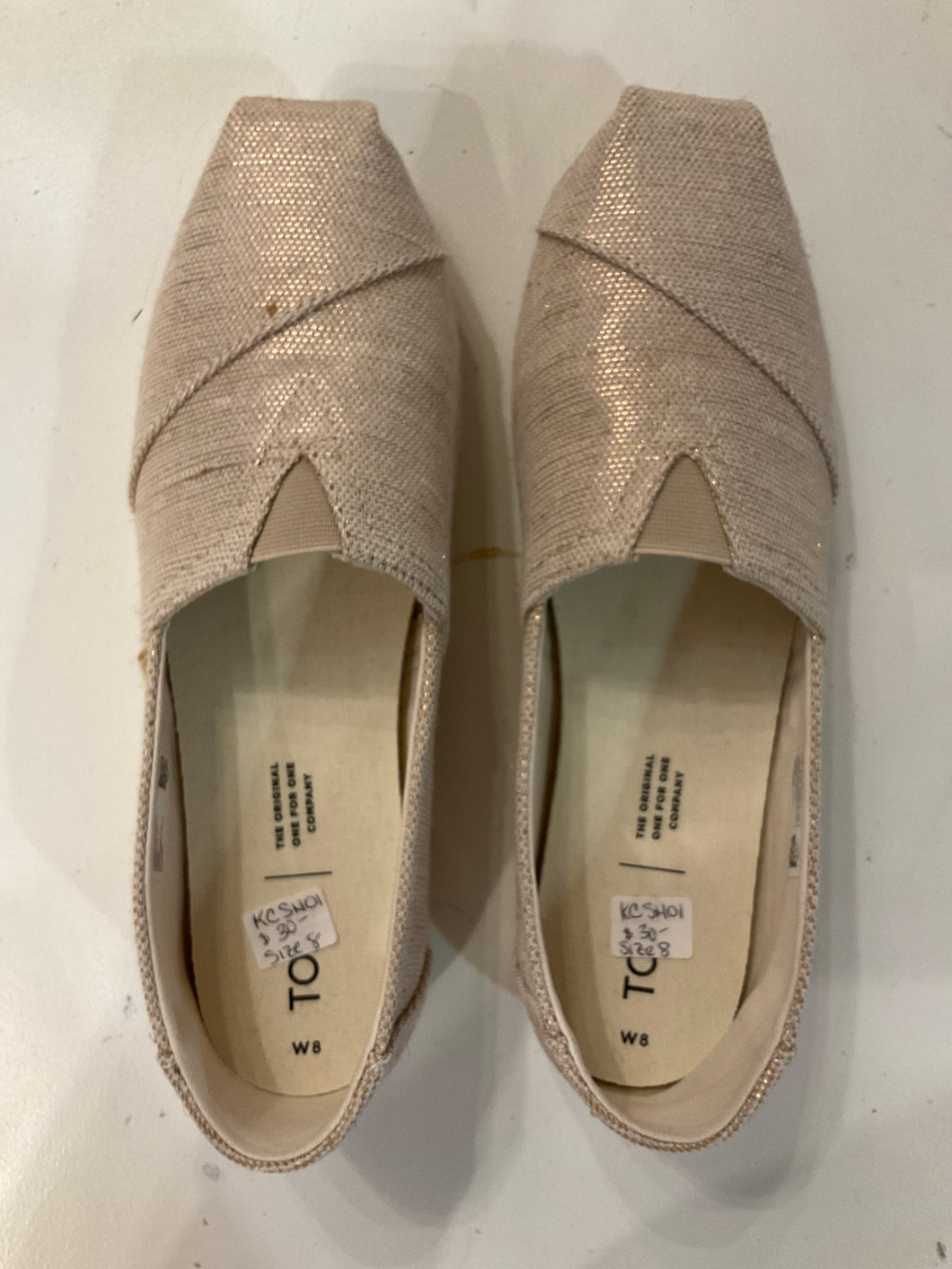 {{ClientCode}} TAN TOMS SHOE, 8