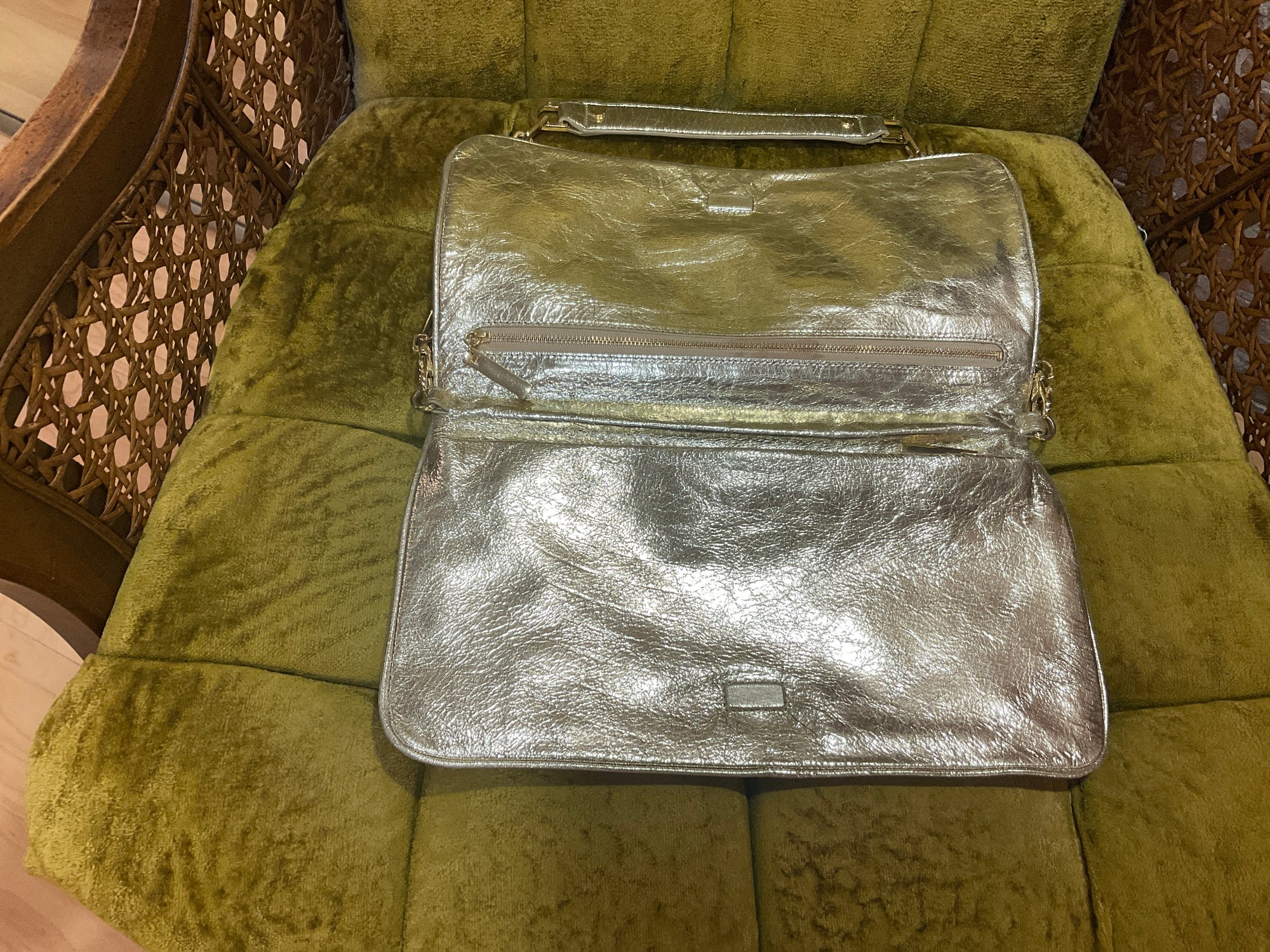 GOLD TORY BURCH Quilted gold chain bag