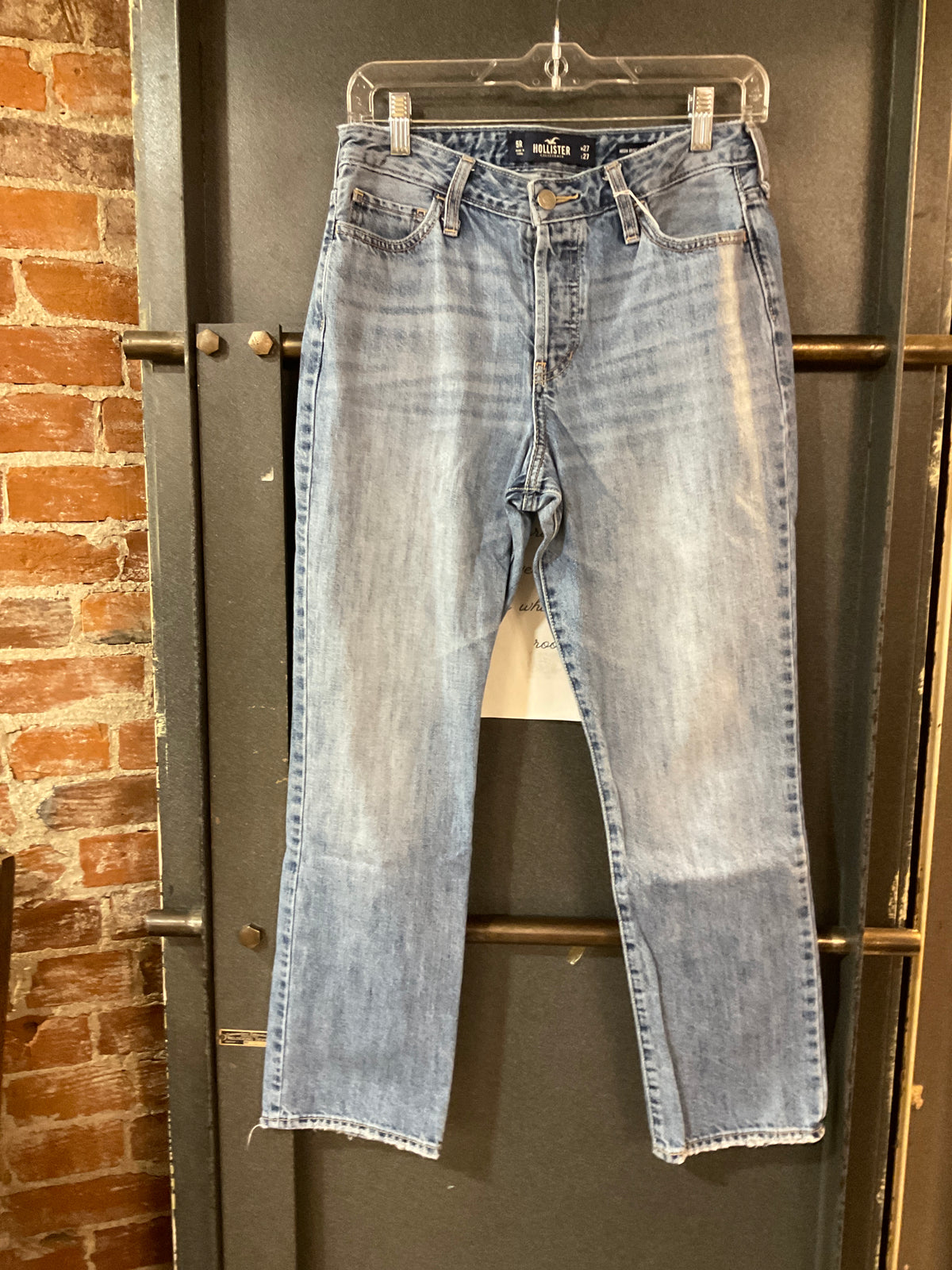 LIGHT WASH HOLLISTER High Rise Straight DENIM 5