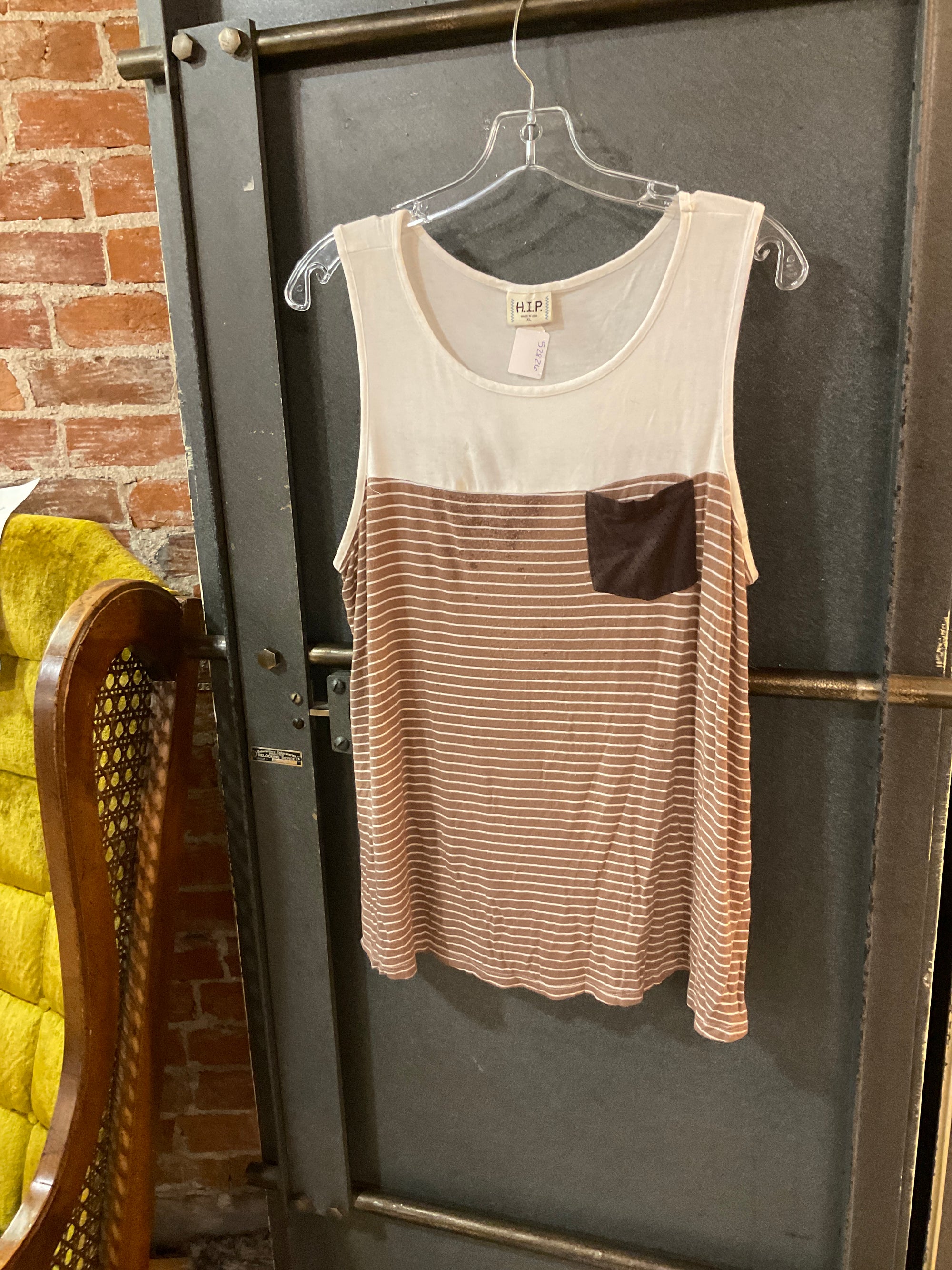 BROWN STRIPE H.I.P. TANK TOP XL
