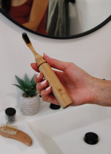 Load image into Gallery viewer, Me Mother Earth - All - in-1 Bamboo Travel Toothbrush w/ Replaceable Head
