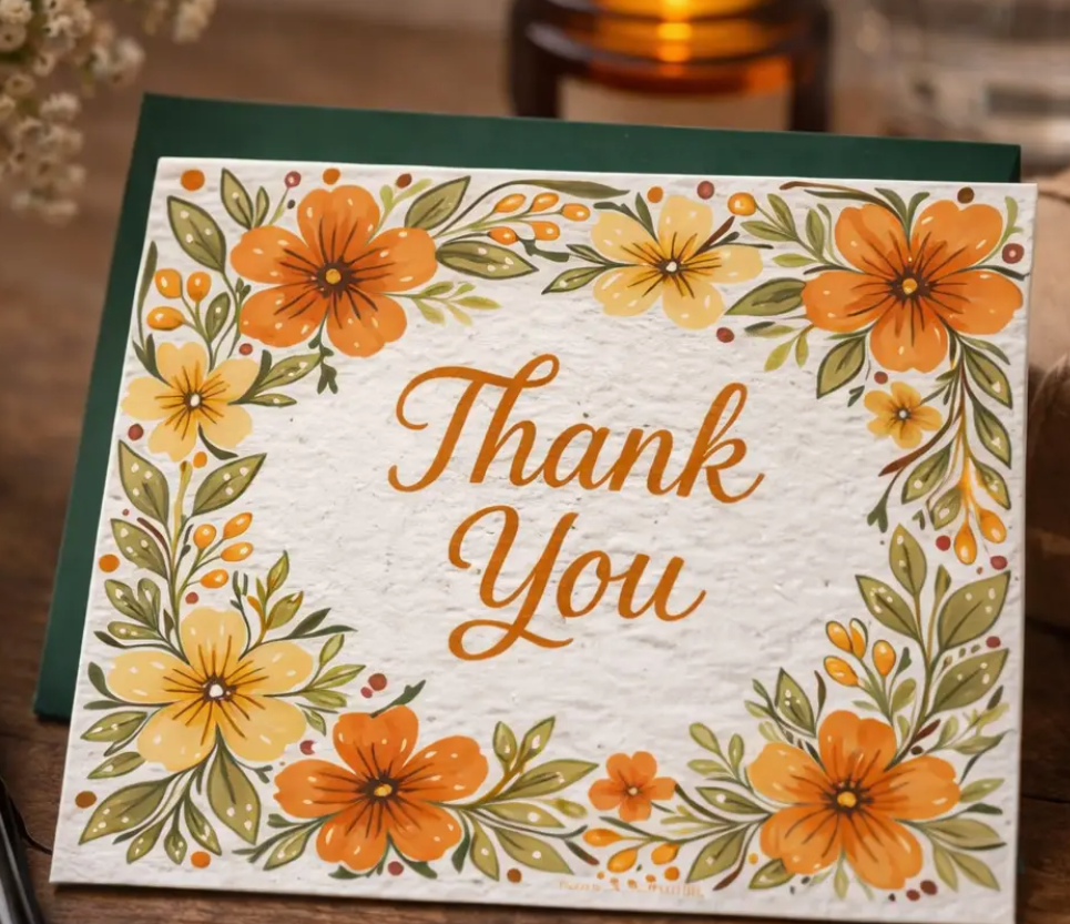 Artsy Em - Autumn Thank You - Plantable Card