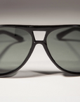 Sunglass Museum - Black Aviator w/ Glass Lenses