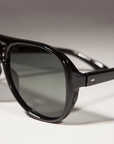 Sunglass Museum - Black Aviator w/ Glass Lenses