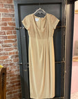 {{Client Code}} CHAMPAGNE DAVID WARREN SHORT SLEEVE DRESS, 8