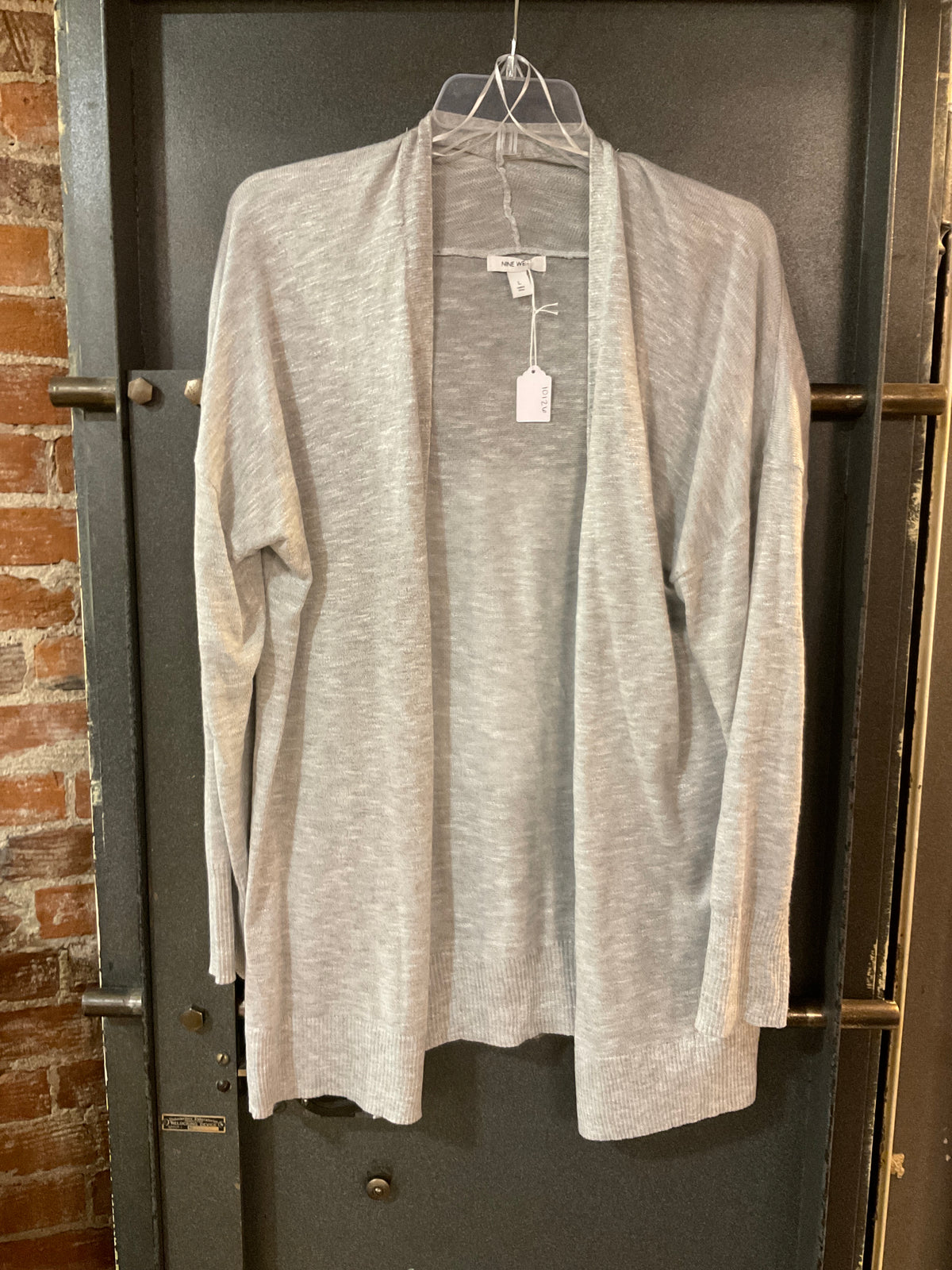 GREY NINE WEST OPEN CARDIGAN L