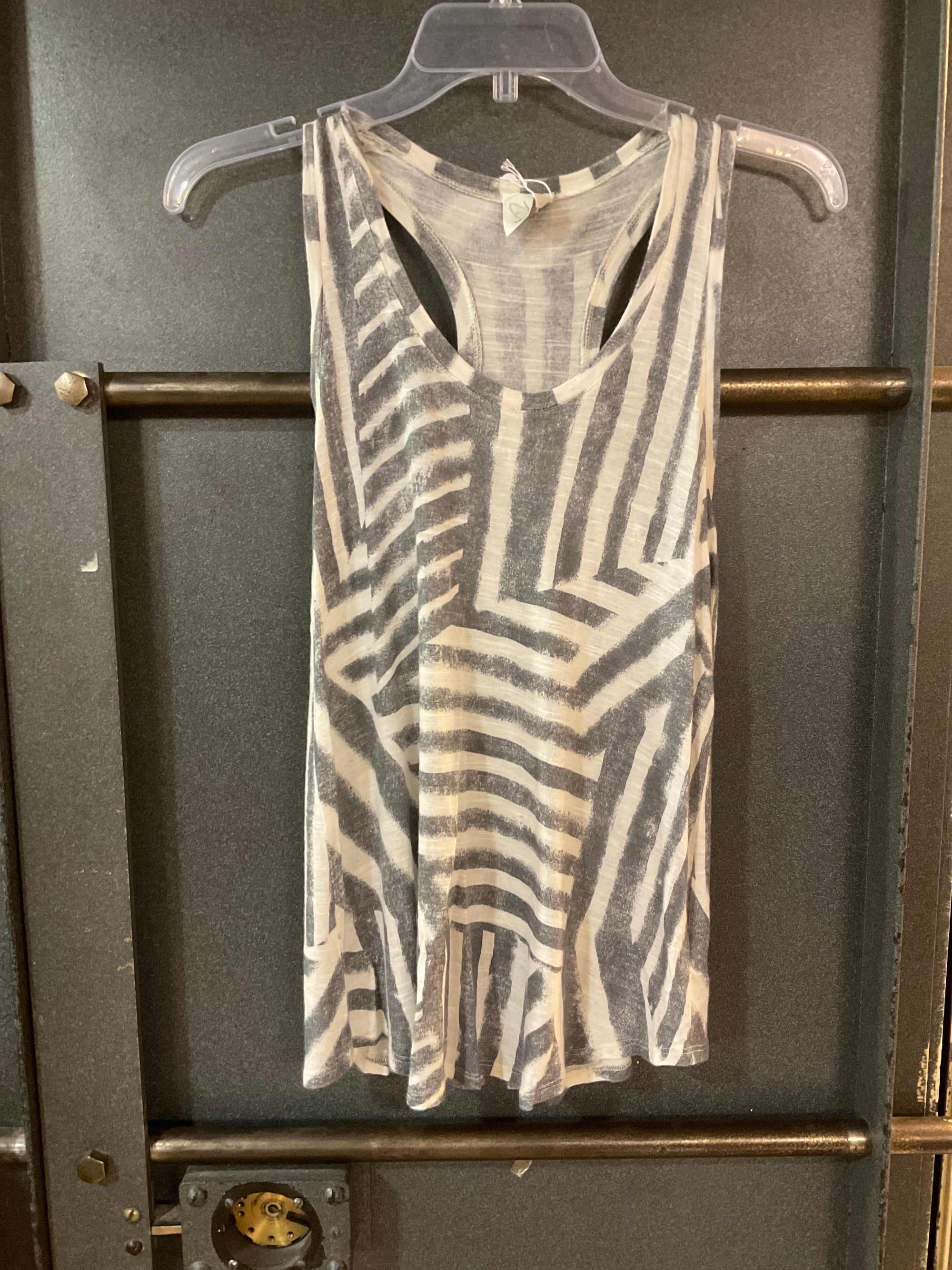 GRAY/WHITE STRIPE Ella Moss TANK TOP S