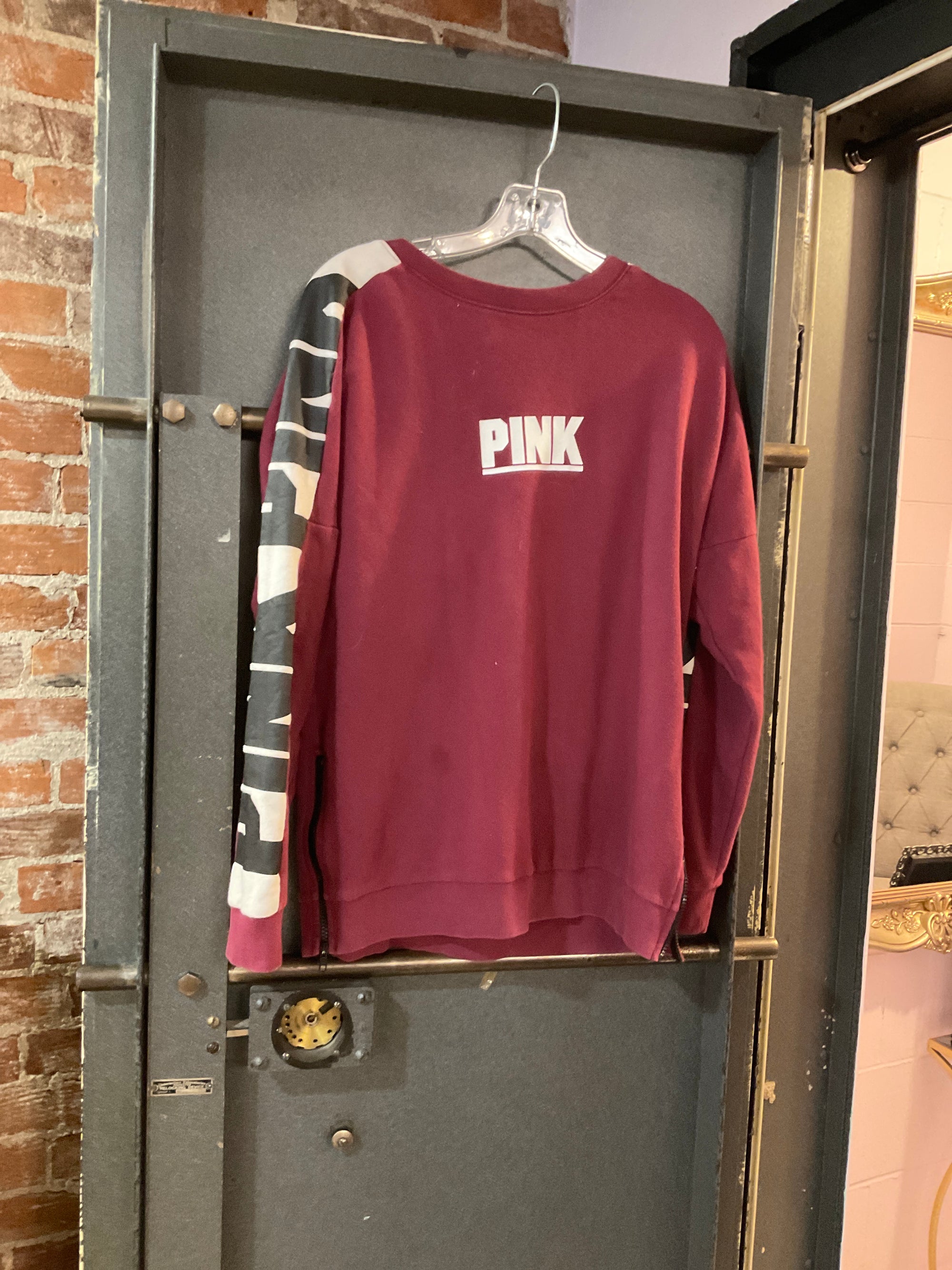 BURGUNDY PINK LONG SLEEVE SHIRT S