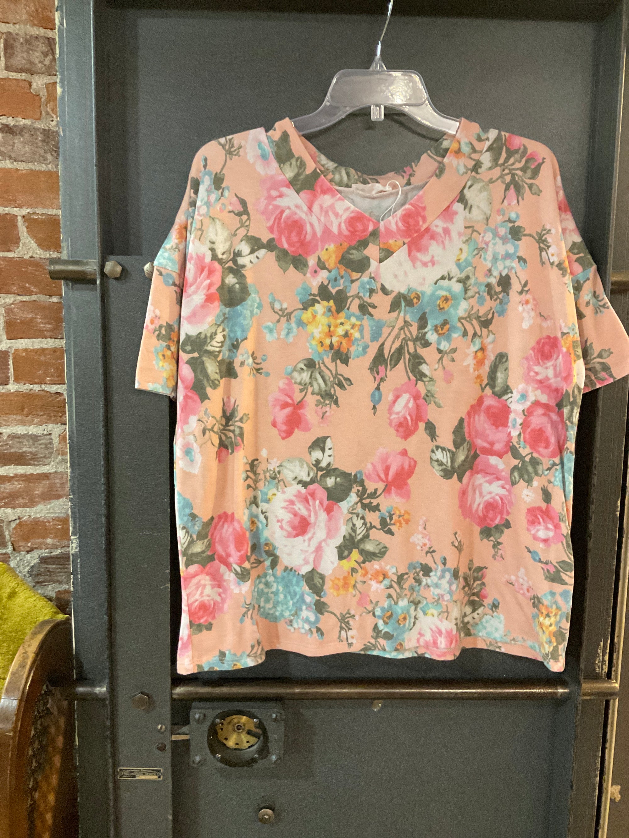 FLORAL BOMBOM SHORT SLEEVE SHIRT XL