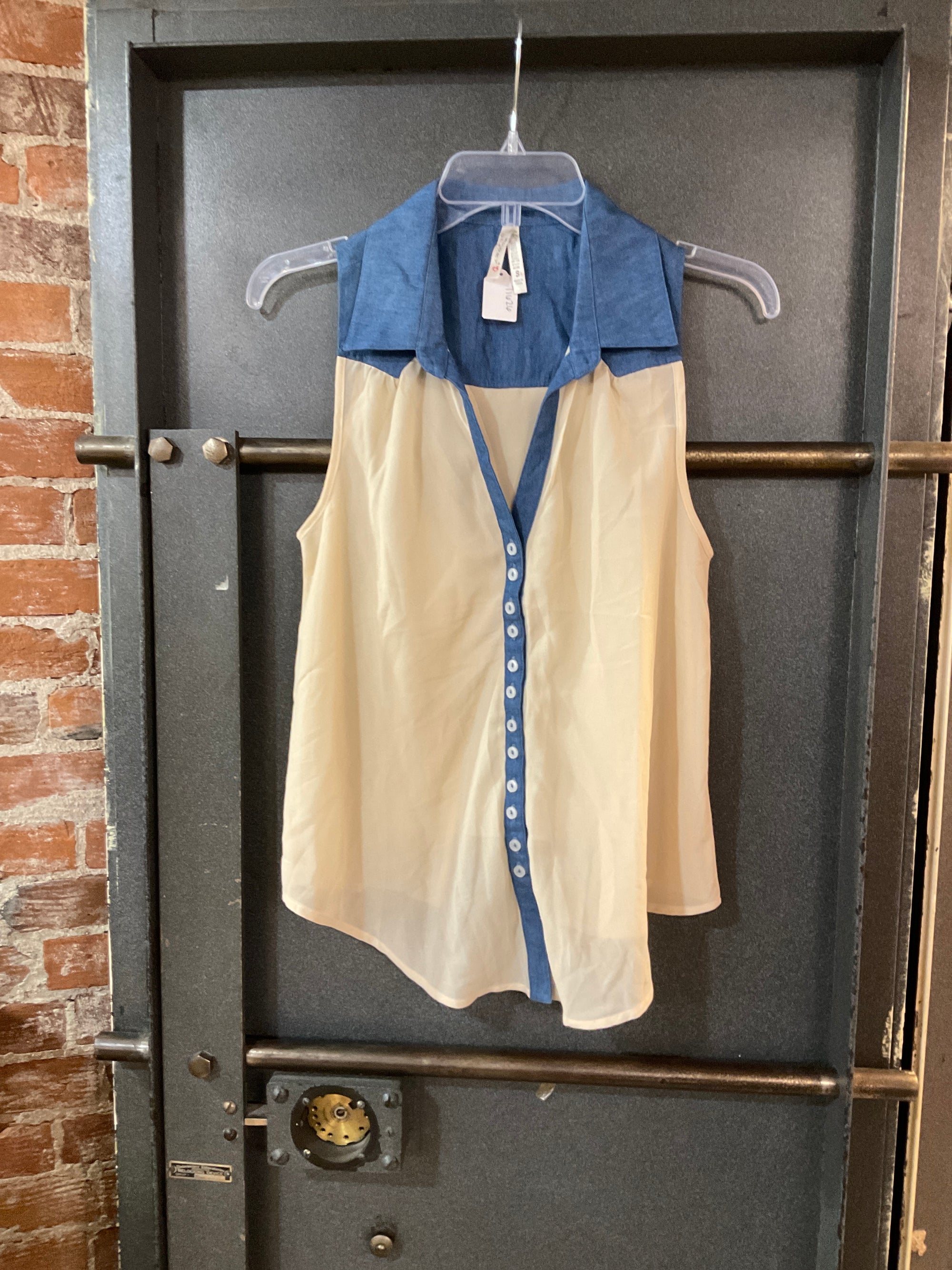 CREAM COL STORY TANK TOP S