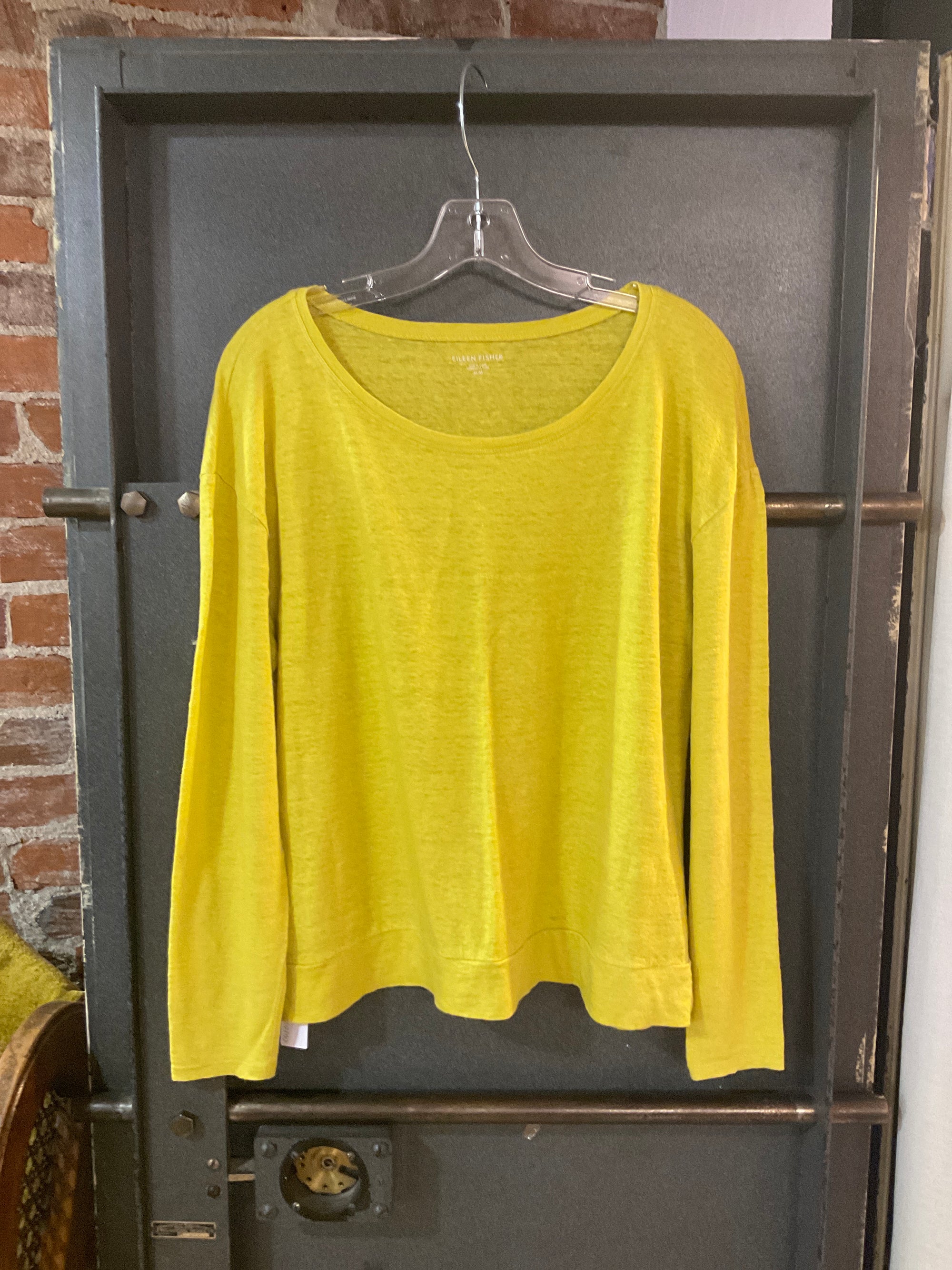 YELLOW EILEEN FISHER LONG SLEEVE SHIRT M