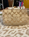 {{Client Code}} TAN/CORAL COACH wristlet