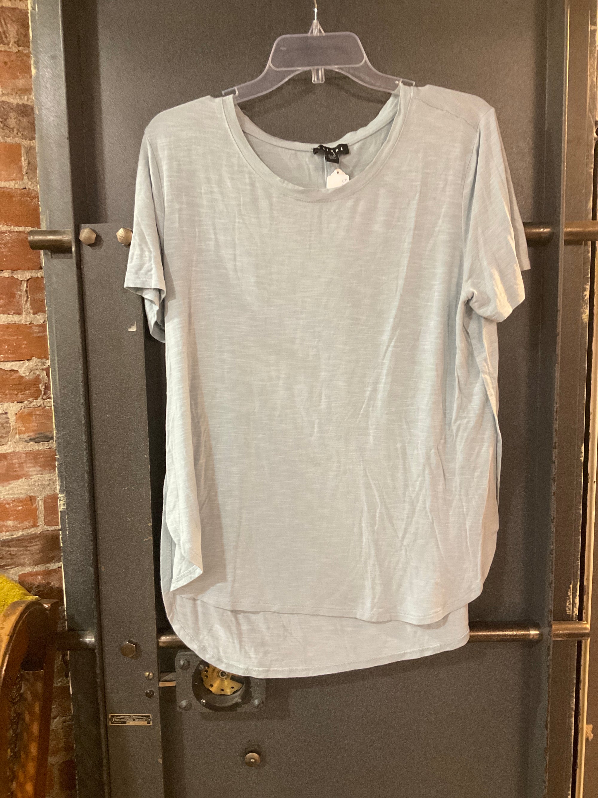 LIGHT BLUE TRIBAL SHORT SLEEVE SHIRT L