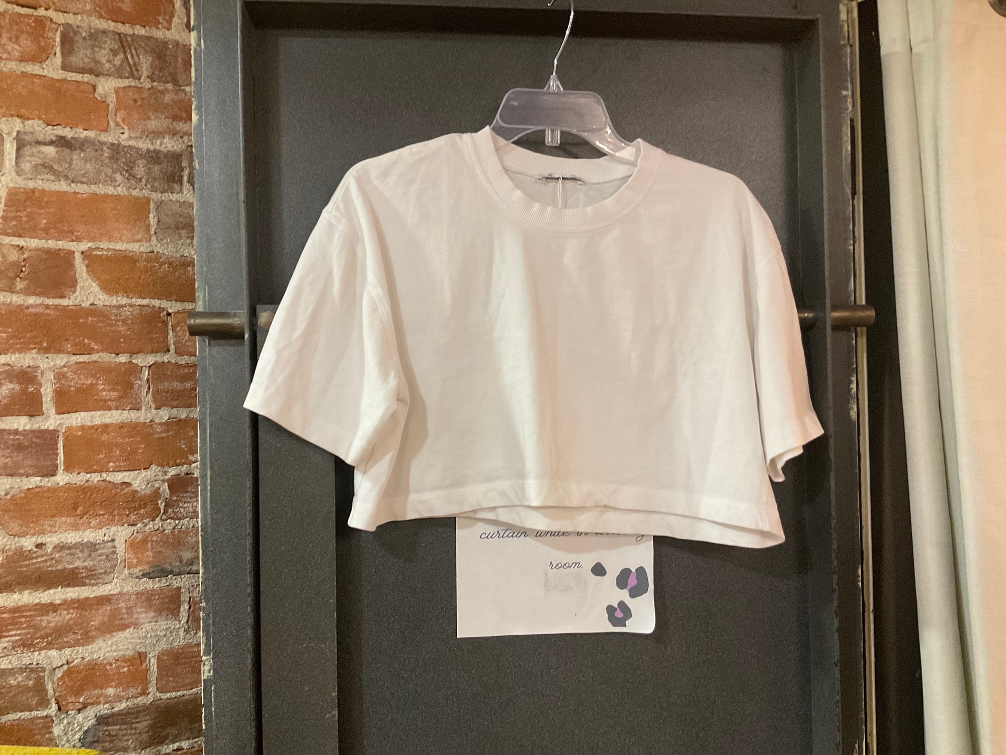WHITE ZARA SHORT SLEEVE SHIRT M