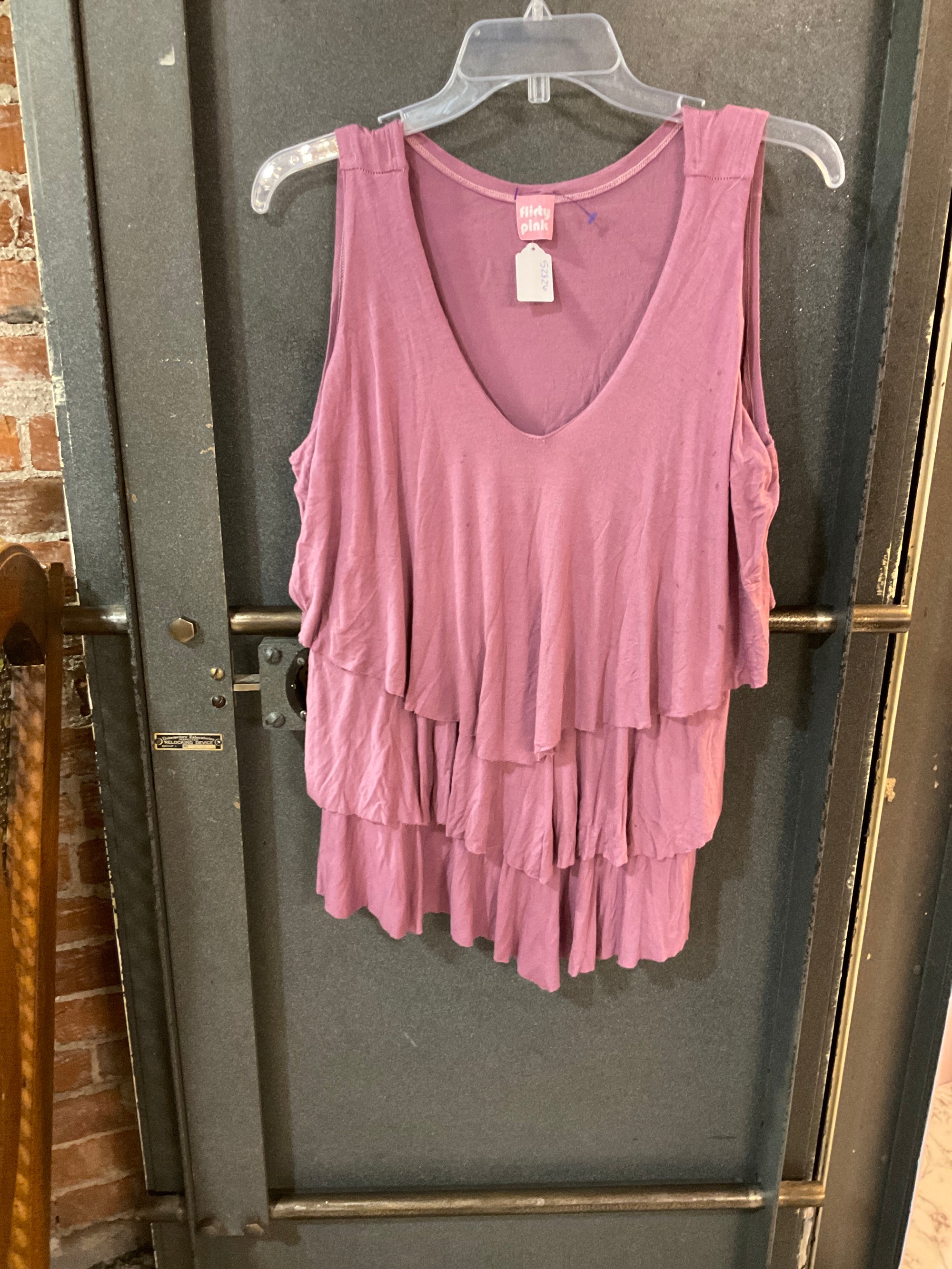 PURPLE FLIRTY PINK TANK TOP L