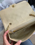 TAN CHANEL CAVIAR BORDER SINGLE FLAP PURSE