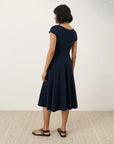 Pact fit & flare ballet neck dress