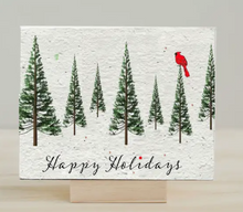 Load image into Gallery viewer, Happy Holidays Pine Trees- Plantable Greeting Card
