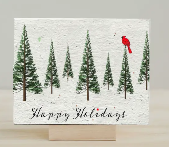 Happy Holidays Pine Trees- Plantable Greeting Card
